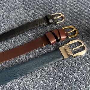 Set of 3 Belts Black, Brown, and Blue